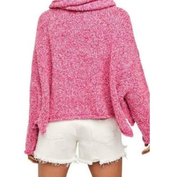 🌸 Free People | BFF Cowl Neck Sweater Prickly Pear Pink - Picture 3 of 9